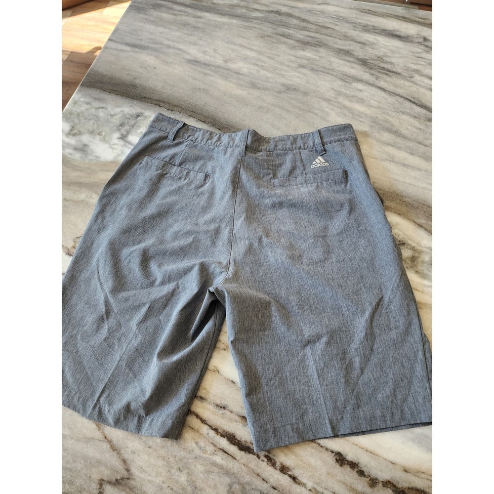 Adidas Mens Gray Heathered Golf Shorts Size 34 Stretch Performance 10" Inseam